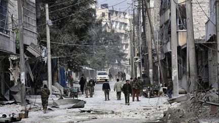 Dans les rues d'Alep Est, le 12 décembre 2016. (UNCREDITED/AP/SIPA / AP)