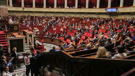 L'hémicycle de l'Assemblée nationale lors du débat sur l'accès aux soins, le 14 juin 2023. (QUENTIN DE GROEVE / HANS LUCAS)