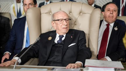 La président tunisien Béji Caïd Essebsi le 31 mars 2019 à Tunis. (FETHI BELAID / POOL)