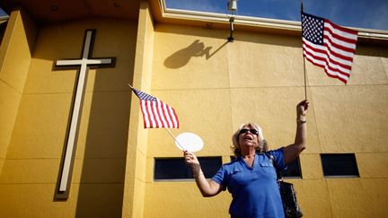 Une supportrice de Newt Gingrich, Floride, 28 janvier 2012. (CHIP SOMODEVILLA / GETTY IMAGES / AFP)