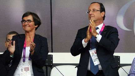 La ministre des sports Valérie Fourneyron et le Président de la République François Hollande