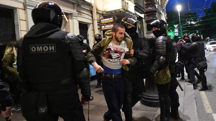 Des manifestants à Moscou (Russie), le 21 septembre 2022. (OLGA MALTSEVA / AFP)