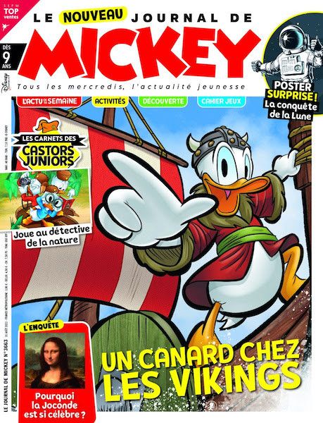 La nouvelle mouture du Journal de Mickey, en kiosque le 31 août 2022. (UNIQUE HERITAGE MEDIA / DISNEY)