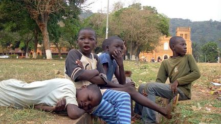 Des enfants des rues devant l'église Notre-Dame à Bangui (République centrafricaine).

Selon l’Unicef, le nombre d'enfants de la rue en République centrafricaine, s'élève à 6 000, dont 3 000 à Bangui, la capitale.

Victimes de la violence et de la pauvreté, beaucoup trouvent refuge à la Fondation Voix du Coeur, créée à Bangui en 1994 par l’ex-première dame de Centrafrique, Lucienne Patassé. (AFP PHOTO/COUMBA SYLLA)