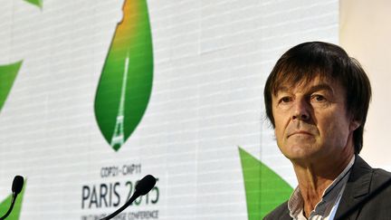 L'écologiste Nicolas Hulot lors de la COP21, au Bourget (Seine-Saint-Denis), le 11 décembre 2015.&nbsp; (DOMINIQUE FAGET / AFP)