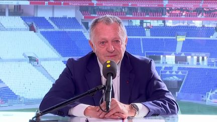 Jean-Michel Aulas, président de l'Olympique lyonnais, invité de franceinfo, mercredi 27 mai 2020.&nbsp; (FRANCEINFO / RADIOFRANCE)