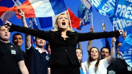 Marine Le Pen en meeting au Zénith de Paris (Martin Bureau)