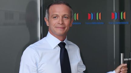 Samuel Etienne, journaliste de France 3 et futur animateur de "Questions pour un champion", lors de la conférence de rentrée de France Télévisions, le 31 août 2011. (MAXPPP)