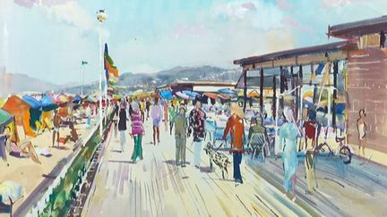 "Les Planches à Deauville" tableau de James Rassiat
 (France 3 Culturebox Capture d&#039;écran)