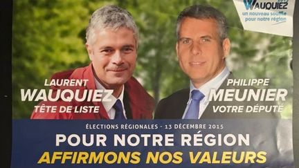 Tract de campagne de Laurent Wauquiez, candidat aux élections régionales en région Auvergne-Rhône-Alpes, le 11 décembre 2015. (LAURENT WAUQUIEZ)