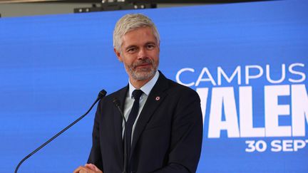 LAurent Wauquiez, président de la région Auvergne-Rhône-Alpes lors du campus des jeunes Républciains, le 1er octobre 2023. (ST?PHANE MARC / MAXPPP)