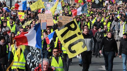 Des "gilets jaunes" lors du rassemblement du 2 mars 2019 à Bordeaux (COTTEREAU FABIEN / MAXPPP)