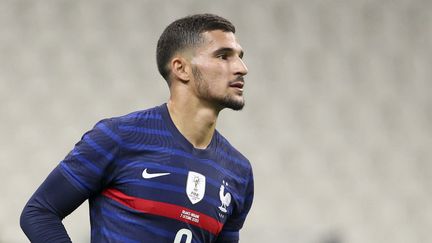 Houssem Aouar lors du match amical entre la France et l'Ukraine, le 7 octobre 2020, au Stade de France. (JEAN CATUFFE / AFP)