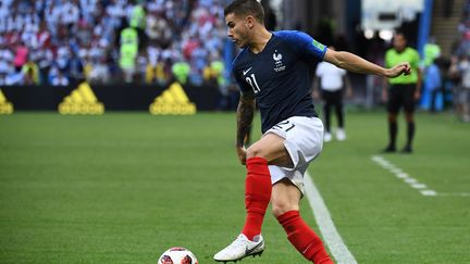 Le défenseur Lucas Hernandez, le 30 juin 2018, lors du huitième de finale victorieux contre l'Argentine.&nbsp; (FRANCK FIFE / AFP)