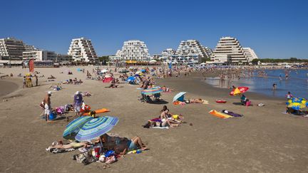 La plage de la Grande Motte, dans l'Hérault, le 17 juillet 2012. (GARDEL BERTRAND / HEMIS)