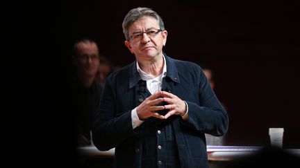 Jean-Luc Mélenchon lors d'un meeting à Strasbourg (Bas-Rhin), le 15 février 2017 . (FRED MARVAUX / REA)