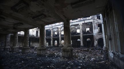 La Jagger library, bibliothèque de l'université du Cap (Afrique du Sud), ravagée par les flammes (19 avril 2021) (JEROME DELAY / AP / SIPA)