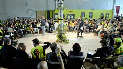 Des "gilets jaunes" réunis à Montpellier (Hérault) lors de leur "Assemblée des assemblées", le 1er novembre 2019. (MAXPPP)