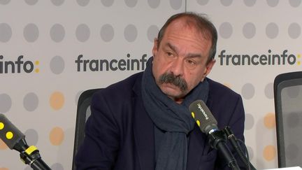 Le leader de la CGT, Philippe Martinez, le 25 janvier 2023 sur franceinfo. (FRANCEINFO / RADIOFRANCE)