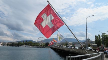 Vue sur le bord du lac Léman à Genève (Suisse), août 2018. (STÉPHANE MILHOMME / FRANCEINFO / RADIO FRANCE)