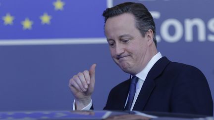 Le Premier ministre britannique, David Cameron, quitte Bruxelles après un sommet européen, le 19 février 2016.&nbsp; (MAXPPP)