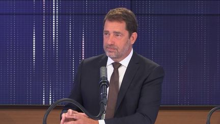 Christophe Castaner, président du groupe LREM à l'Assemblée nationale était l'invité du "8h30 franceinfo", jeudi 18 mars 2021. (FRANCEINFO / RADIOFRANCE)