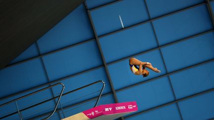 Iuliia Prokopchuk, championne d'Europe de plongeon à 10 m (ADRIAN DENNIS / AFP)