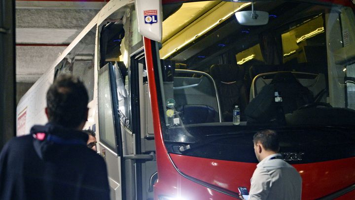 Le bus de l'Olympique lyonnais à Marseille avant la 10e journée de Ligue 1, le 30 octobre 2023. (MAXPPP)