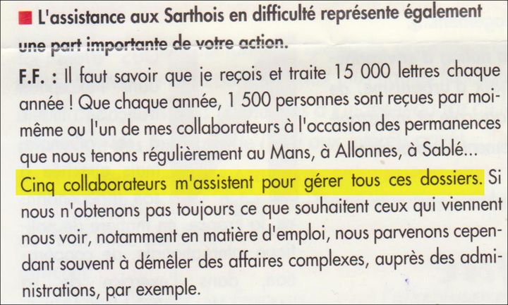 Extrait d'un journal électoral de François Fillon, datant de 1993. (FRANCEINFO)