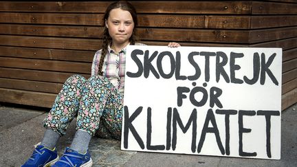 Greta Thunberg fait la grève de l'école pour le climat tous les vendredis depuis août 2018 devant le Parlement suédois. Photo prise le 5 septembre 2018.&nbsp; (STEFAN JERREVANG / AFTONBLADET / TT NEWS AGENCY / AFP)