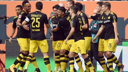 La joie collective du Borussia. (ANDREAS GEBERT / DPA)