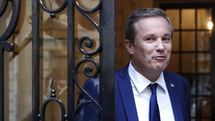 Nicolas Dupont-Aignan, le 28 avril 2017, à Paris. (Photo d'illustration) (PATRICK KOVARIK / AFP)