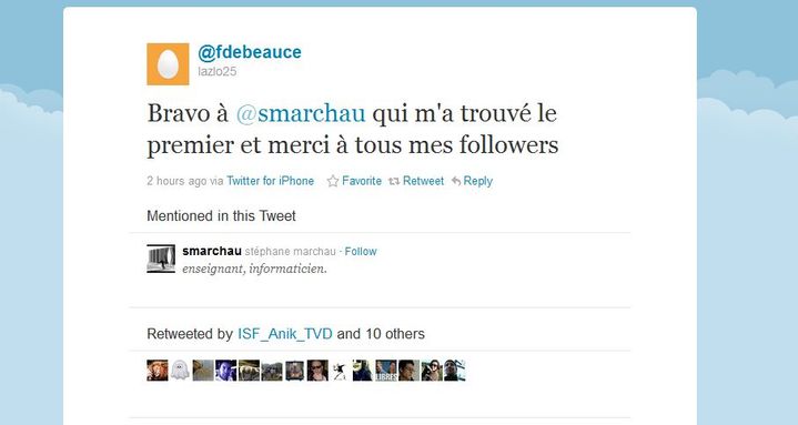 Capture d'&eacute;cran du compte Twitter de @fdebeauce, alias Fran&ccedil;ois Fillon (FTVi)