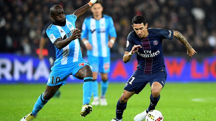 Angel Di Maria n'aura pas trouvé la solution face au Marseille de Lass Diarra (FRANCK FIFE / AFP)