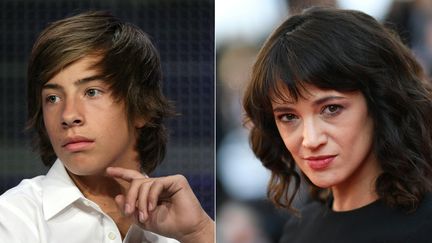 Jimmy Bennett en 2010 à Beverly Hills, en Californie / Asia Argento le 19 mai 2018 à Cannes
 (Frederic M. Brown / Loïc Venance / AFP / Getty Images)