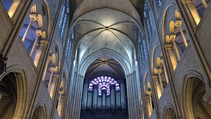 Les vitraux de Notre-Dame de Paris, photographiés avant l'incendie, le 18 septembre 2018. (PLANET ONE IMAGES / UNIVERSAL IMAGES GROUP EDITORIAL / GETTY IMAGES)