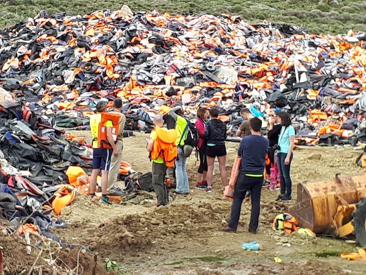 Les coureurs de Human's welcome à Lesbos en Grèce. (HUMAN'S WELCOME)