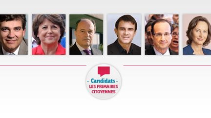 Les six candidats à la primaire socialiste (DR (capture d'écran du site lesprimairescitoyennes.fr))