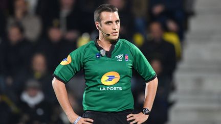 Thomas Charabas, lors de la rencontre de Top 14 entre La Rochelle et Agen, le 3 novembre 2018. (XAVIER LEOTY / AFP)