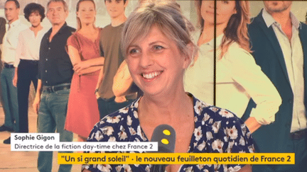 Sophie Gigon, directrice de la fiction day-time chez France 2, présente le nouveau feuilleton quotidien de la chaîne "Un si grand soleil". (FRANCEINFO/RADIOFRANCE)