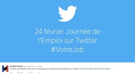 Twitter lance, le 24 f&eacute;vrier 2015, sa premi&egrave;re journ&eacute;e europ&eacute;enne de l'emploi. (TWITTER FRANCE)