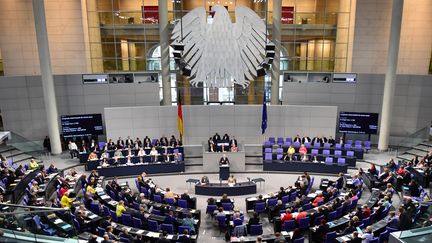 Le Parlement allemand a adopt&eacute;, mercredi 19 ao&ucirc;t, le plan d'aide &agrave; la Gr&egrave;ce. (JOHN MACDOUGALL / AFP)