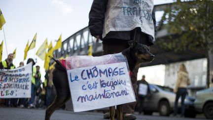 Dans une manifestation contre le ch&ocirc;mage, le 1er d&eacute;cembre 2012 &agrave; Paris. (FRED DUFOUR / AFP)