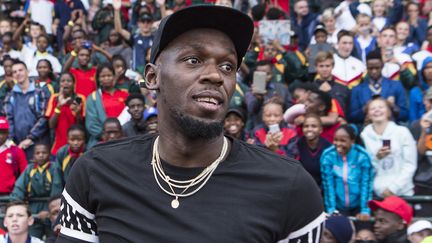 Le Jamaïcain Usain Bolt, à Johannesbourg, en Afrique du Sud, le 29 janvier 2018. (WIKUS DE WET / AFP)