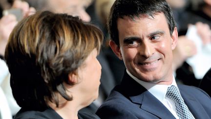 Le Premier ministre, Manuel Valls, et la maire de Lille, Martine Aubry, le 15 mai 2014 &agrave; Lille (Nord). (PHILIPPE HUGUEN / AFP)