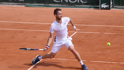 Constant Lestienne, ici à Roland-Garros en 2018, est le seul vainqueur français du jour (PHILIPPE LECOEUR / MAXPPP)