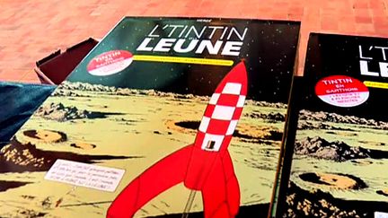 La couverture de la traduction sarthoise de "On a marché sur la Lune" (France 3 Maine L. Baron)