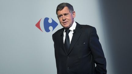 Le patron du groupe Carrefour, Georges Plassat, présente les résultats de sa société, le 10 mars 2016 à Paris. (MAXPPP)