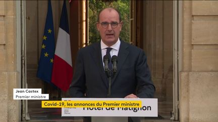 Le Premier ministre Jean Castex lors de son discours à l'hôtel Matignon à Paris, le 11 septembre 2020. (FRANCEINFO)