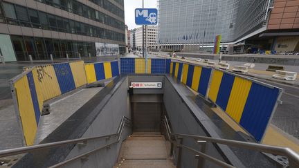 A Bruxelles, samedi 21 novembre 2015, les stations de métro sont restées fermées en raison de l'alerte terroriste.&nbsp; (JOHN THYS / AFP)